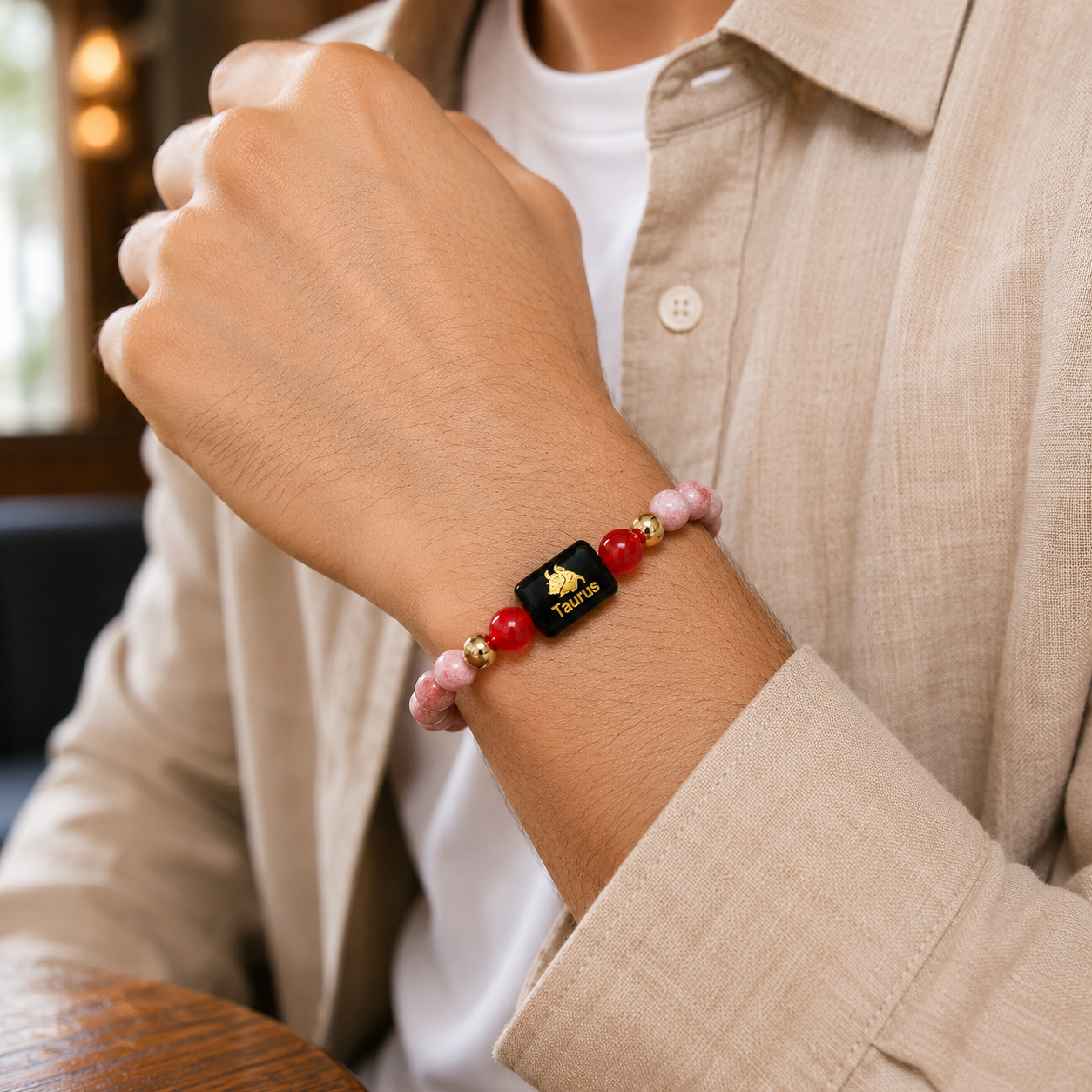 Taurus Zodiac Bracelet – Certified Sunstone & Carnelian Crystal Bracelet | Dhivarashi