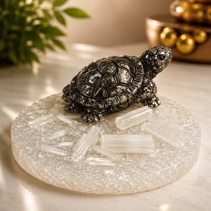Pyrite Tortoise — Natural Crystal for Wealth, Vastu & Feng Shui | DHIVARASHI