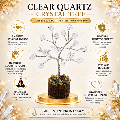 Clear Quartz Crystal Tree | Natural Healing Stone | Home Décor & Vastu Gift | Dhivarashi