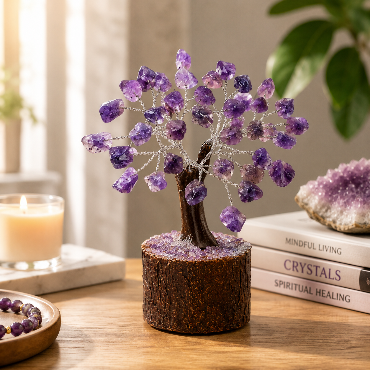 Amethyst Crystal Tree | Natural Healing Stone | Calm, Sleep & Spiritual Energy | Dhivarashi