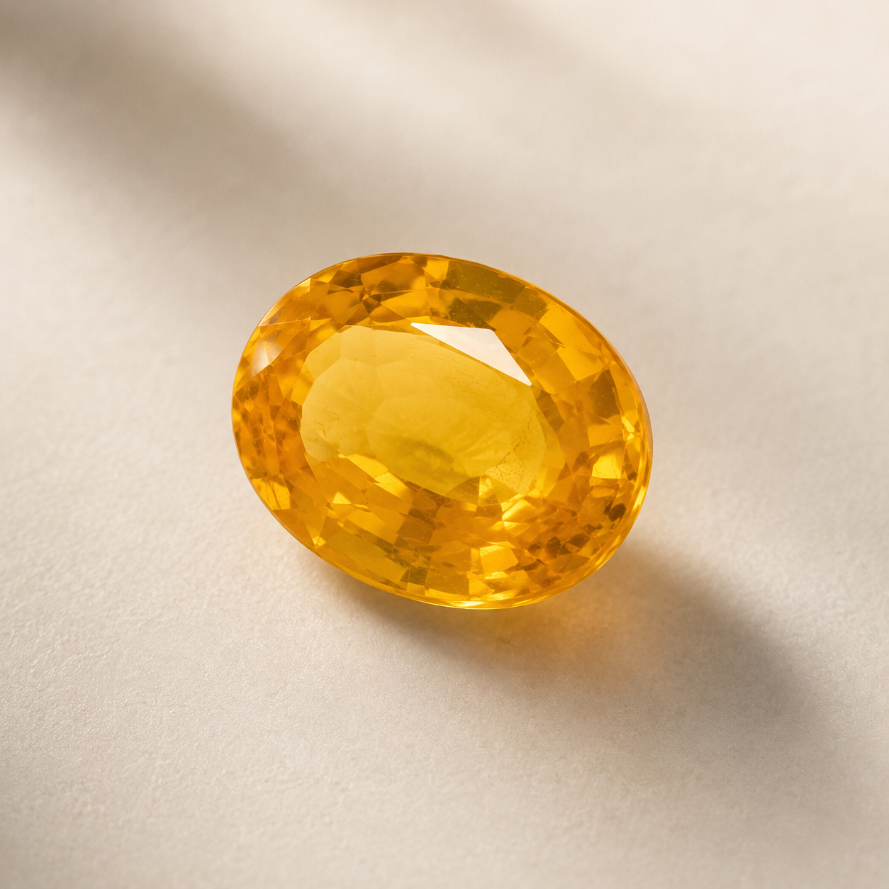 Yellow Sapphire (Pukhraj) – Oval Cut | Certified Gemstone | Dhivarashi