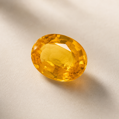 Yellow Sapphire (Pukhraj) – Oval Cut | Certified Gemstone | Dhivarashi