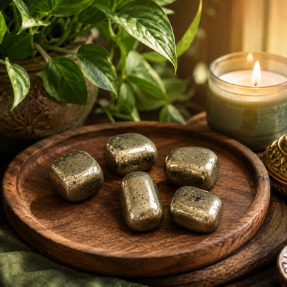 Pyrite Tumbled Stones | Set of 5 | Dhivarashi