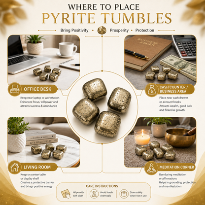 Pyrite Tumbled Stones | Set of 5 | Dhivarashi