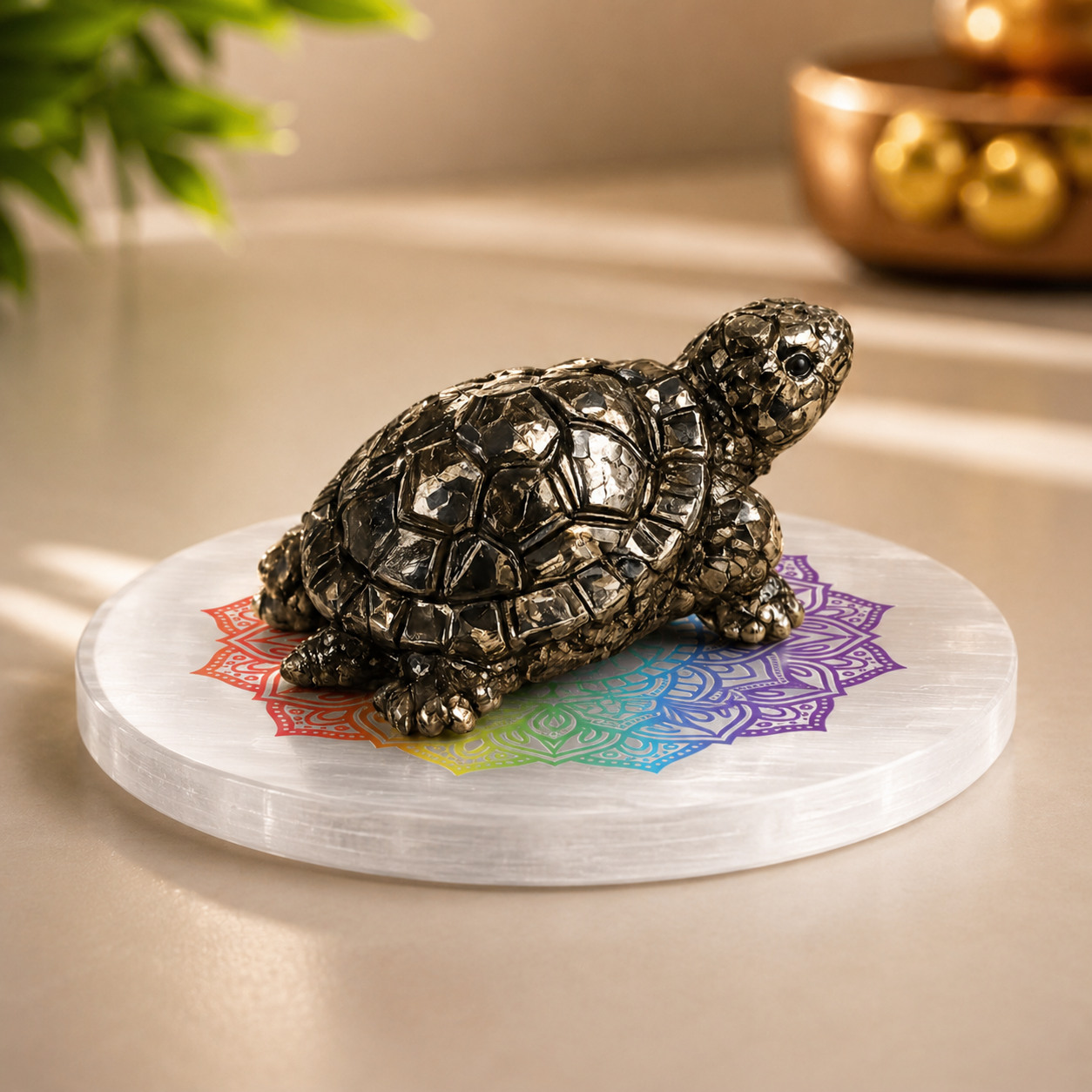 Pyrite Tortoise — Natural Crystal for Wealth, Vastu & Feng Shui | DHIVARASHI
