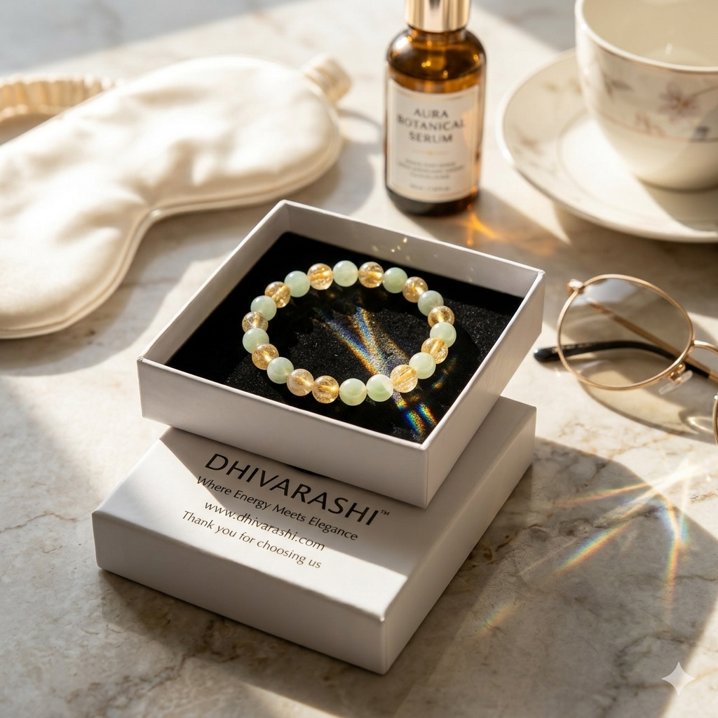 Green Aventurine & Citrine Bracelet | Luck, Abundance & Positive Energy | Natural Crystal – DHIVARASHI