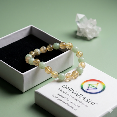 Green Aventurine & Citrine Bracelet | Luck, Abundance & Positive Energy | Natural Crystal – DHIVARASHI