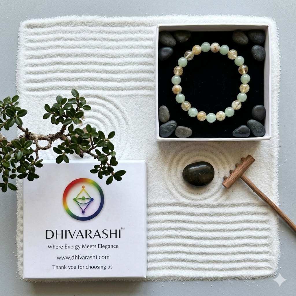 Green Aventurine & Citrine Bracelet | Luck, Abundance & Positive Energy | Natural Crystal – DHIVARASHI