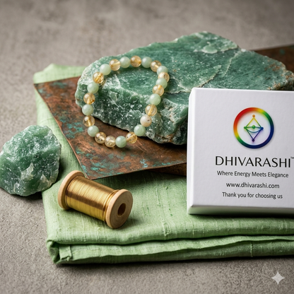 Green Aventurine & Citrine Bracelet | Luck, Abundance & Positive Energy | Natural Crystal – DHIVARASHI