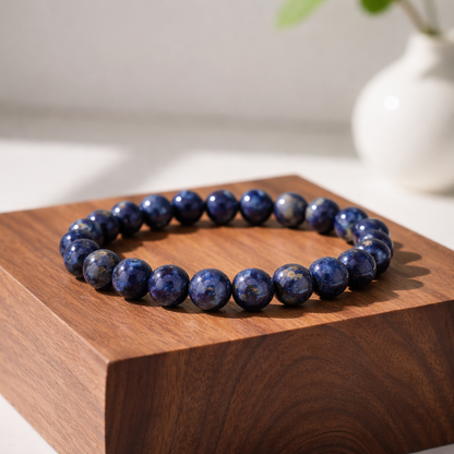 Lapis Lazuli Bracelet – Natural Blue Crystal for Wisdom, Clarity & Confidence