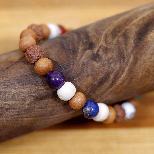 Chakra Rudraksha Sandalwood Mix Bracelet