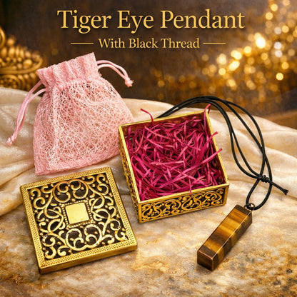 Natural Crystal Healing Pendant with Black Thread
