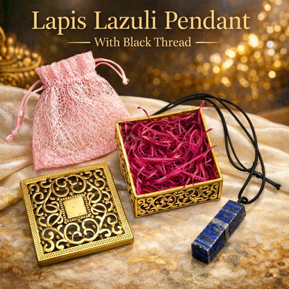 Natural Crystal Healing Pendant with Black Thread