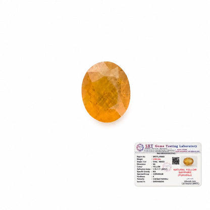 Yellow Sapphire (Pukhraj) – Oval Cut | Certified Gemstone | Dhivarashi