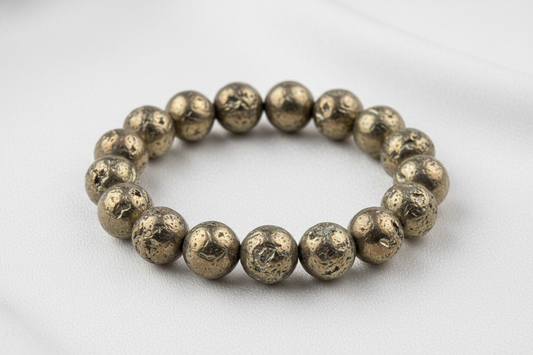 use pyrite raw round beads